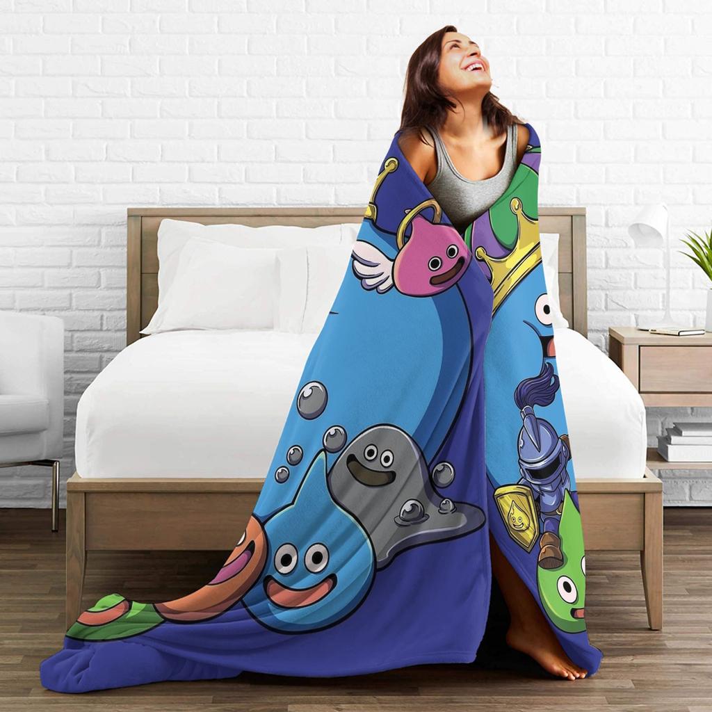 Dragon Quest Slime Super Soft Blankets Travel Plush Throw Blanket Aesthetic Couch Bed Flannel Bedspread Sofa Bed Cover
