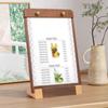 A4/A5 Walnut Wood Menu Clipboard Non-slip Base Detachable Table Sign Holder Horizontal/Vertical Menu Flyer Paper Stand Hotel