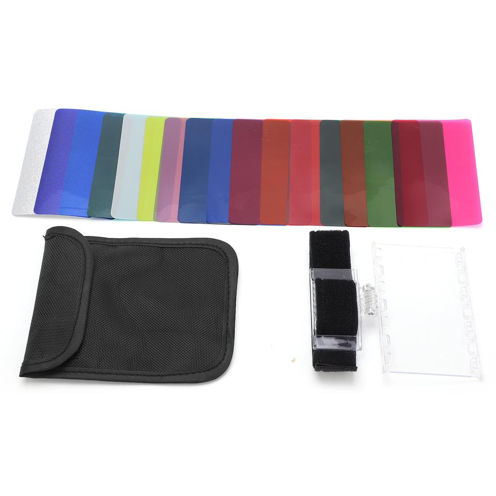 18pcs Camera Gel Filter Kit Transparency Color Film Plastic Sheets Color Correction Filter for Lighting