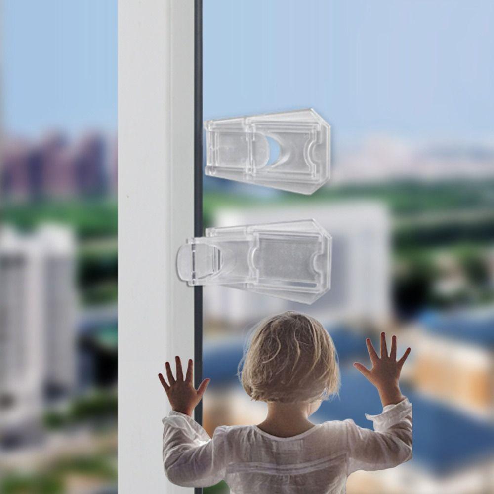 Anti-pinch Sliding Door Lock Transparent Cabinet Door Lock for Child Security Protection