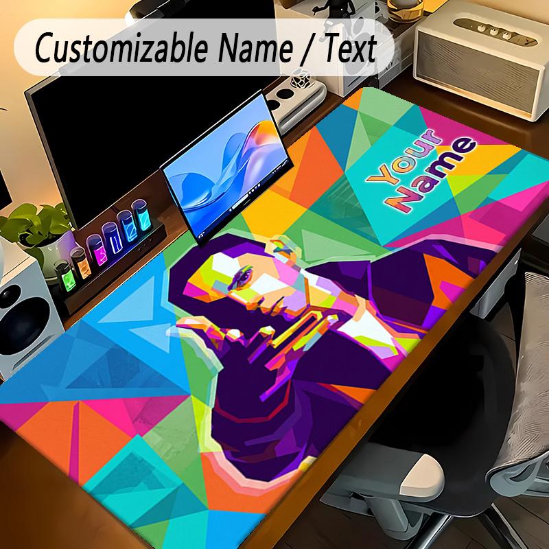 Large Mouse PadEminem Custom Name Text Personalized Desk Mat Non Slip Gaming Pad