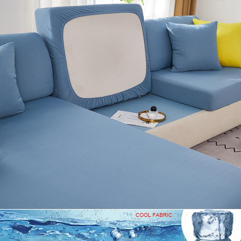 Cool Fabric Sofa Seat Cushion Cover Stretch Jacquard Summer Chair Cover Washable Removable Sofa Cover Home Furniture Protector