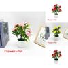Romantic Rose Bonsai Artificial Plant For Valentines Day Gift And Indoor Decoration With Durable Material
