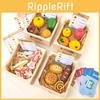 Wooden Simulation Boxed Fruit Bread Sea Food Vegetables Children Toys Set For Kids Imaginative Cooking Fun