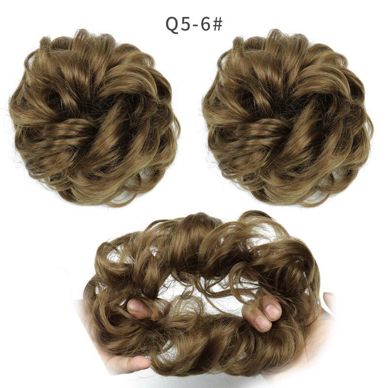 Synthetic Women Fashion Curly Messy Chignon Hair Bun Hair Accessories Elastic Fiber Hairpiece Chignon For Wedding Party Daily Use