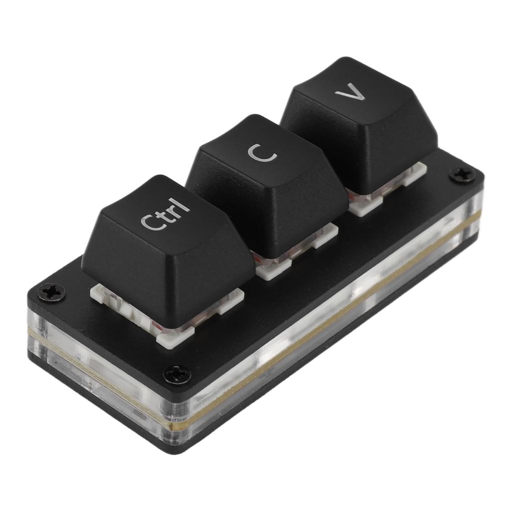 3 Key Mini Keypad Red Switch Hot Swappable Colorful Backlight DIY Custom Programmable USB One