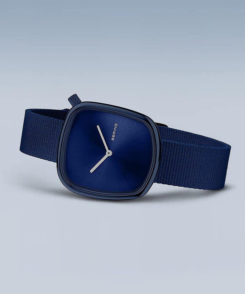 BERING Pebble 18034-397 унисекс часы синий сетчатый ремешок из нержавеющей стали сапфировое стекло