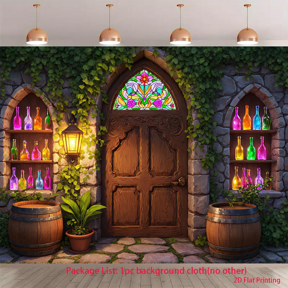 1 piece of 2D flat magic potion store background fabric | UV printed polyester background fabric