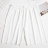 Mid-rise Elastic Waistband Pajama Shorts Ribbed Colorfast Breathable Wide Leg Men Ice Silk Pajama Pants Homewear