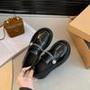 Fashion British Sle Thick Bottom Women's Loafers Spring Autumn Season Easy Wear JK Mini Leather Shoes Fashionable Flat Heels