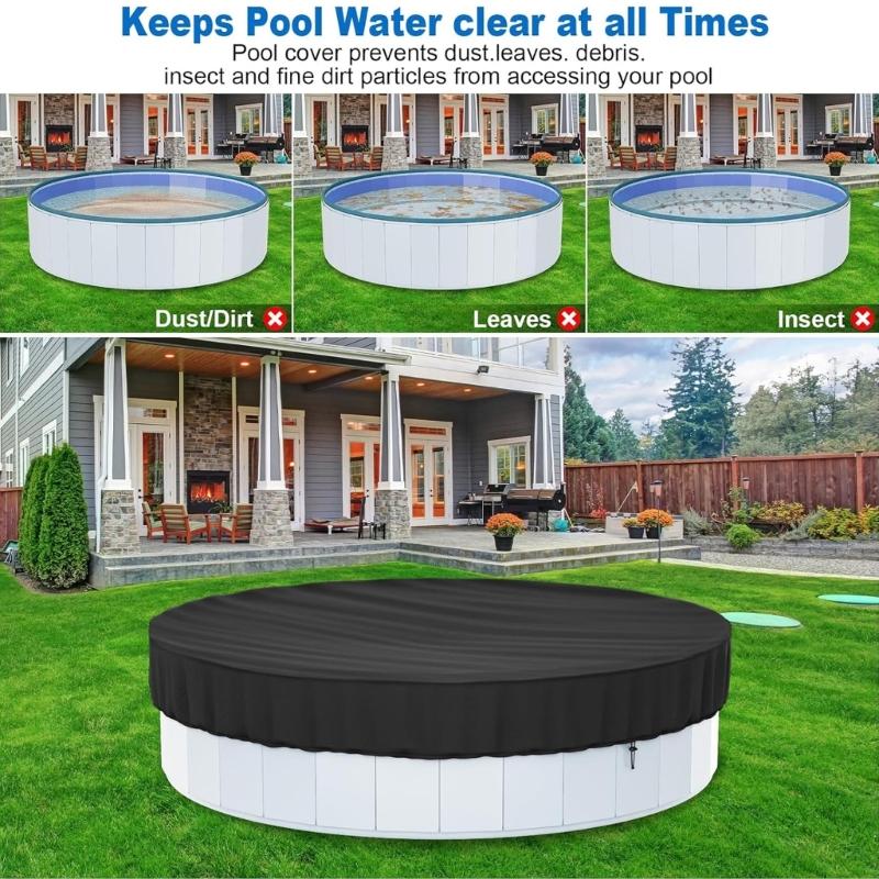 Portable Dog Pool Cover Round Shape Easy to Use Kids Swimming Pool Cover Foldable Tub Pool Protector Sleeve Case