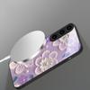 Крем-белый с лепестками чехол для Samsung Galaxy S26 Ultra S20 FE S21 S22+ S23 Plus S24 Ultra 25 Edge черный Стеклянный чехол для телефона