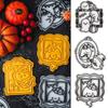 6/1PCS Cartoon Halloween Biscuit Mold Kitchen Pastry Baking Flip Sugar Cutting Mould DIY Birthday Halloween Party Cookie Making