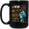 Husband wife ceramic coffee mug black water cup 15oz large capacity