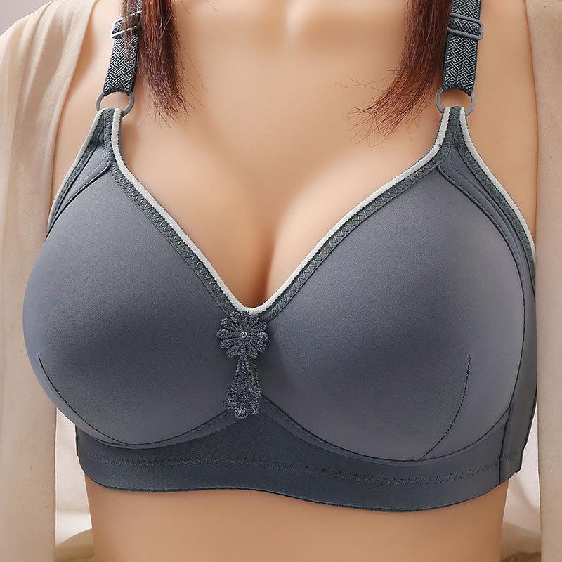 Cross-Border Smooth Push-Up Bra: Non-Magnetic, 3-Row Buckle Design for Middle-Aged & Elderly Moms