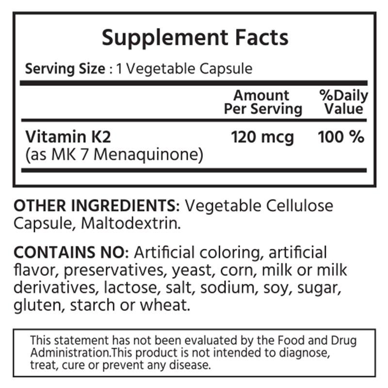 Новый продукт My Life Naturals Витамин K2 120 мкг 120 таблеток, 120 таблеток, 2 шт.
