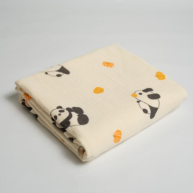 Soft 4-Layer Cotton Muslin Blanket Baby Toddler Nap Time Washable Towel Wrap With Scallop Edge 110x110cm