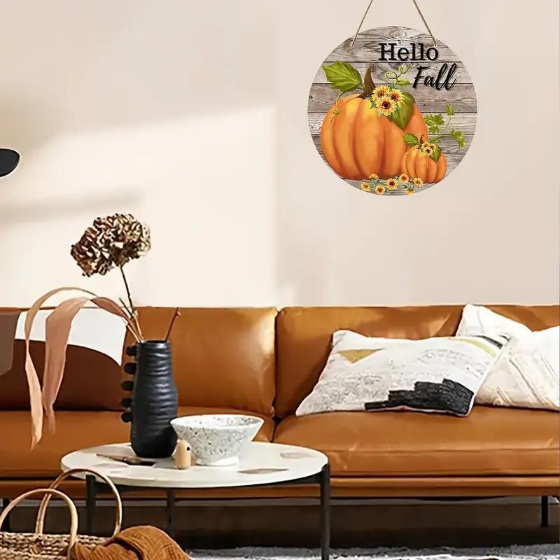 Садовые украшения, украшения для осеннего фестиваля урожая, деревянные подвесные декоративные таблички, логотип "hello fall", тыквенный узор, 2D плоские изделия