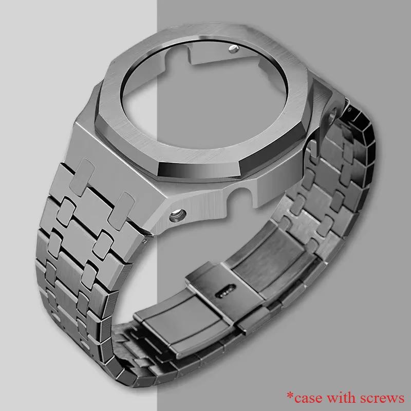 Металлический корпус 4-го поколения Безель Рамка GA2100 GAB2100 Casioak Мод Кит Модификация Рамка Для GA2110 Металлический Резиновый Ремешок Аксессуар Оптом