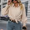 Casual Blouse Fashion Women Solid Long-sleeve Chiffon Shirt Office Female Clothing Ladies Elegant Female Clothes Blusa 30143