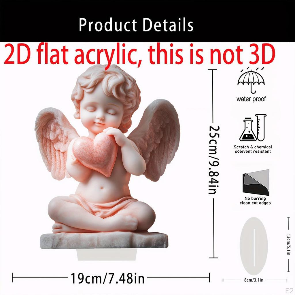 Акриловая статуэтка ангела, коллекционная скульптура, домашний декор для улицы и дома, херувим для