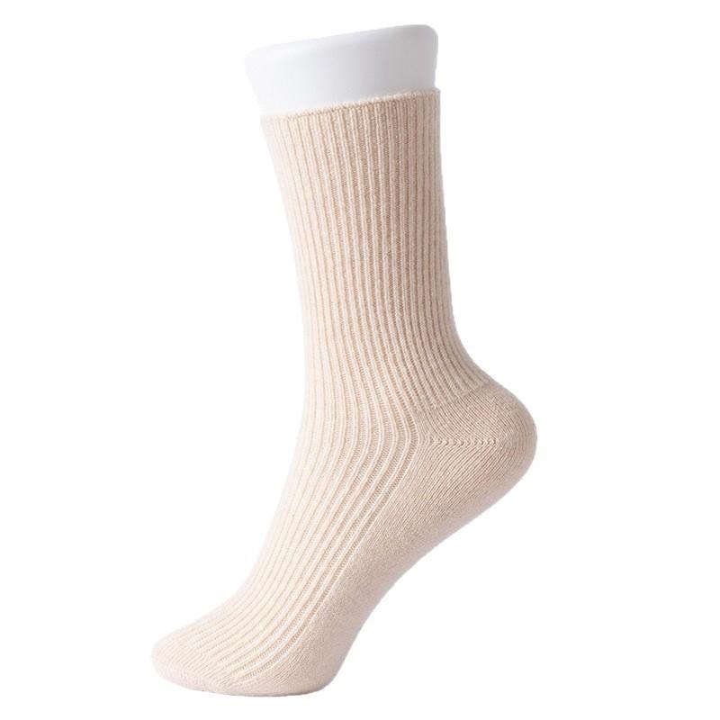 Womens Cashmere Blend Mid-Calf Socks Solid Color Warm Soft Casual Fall Winter