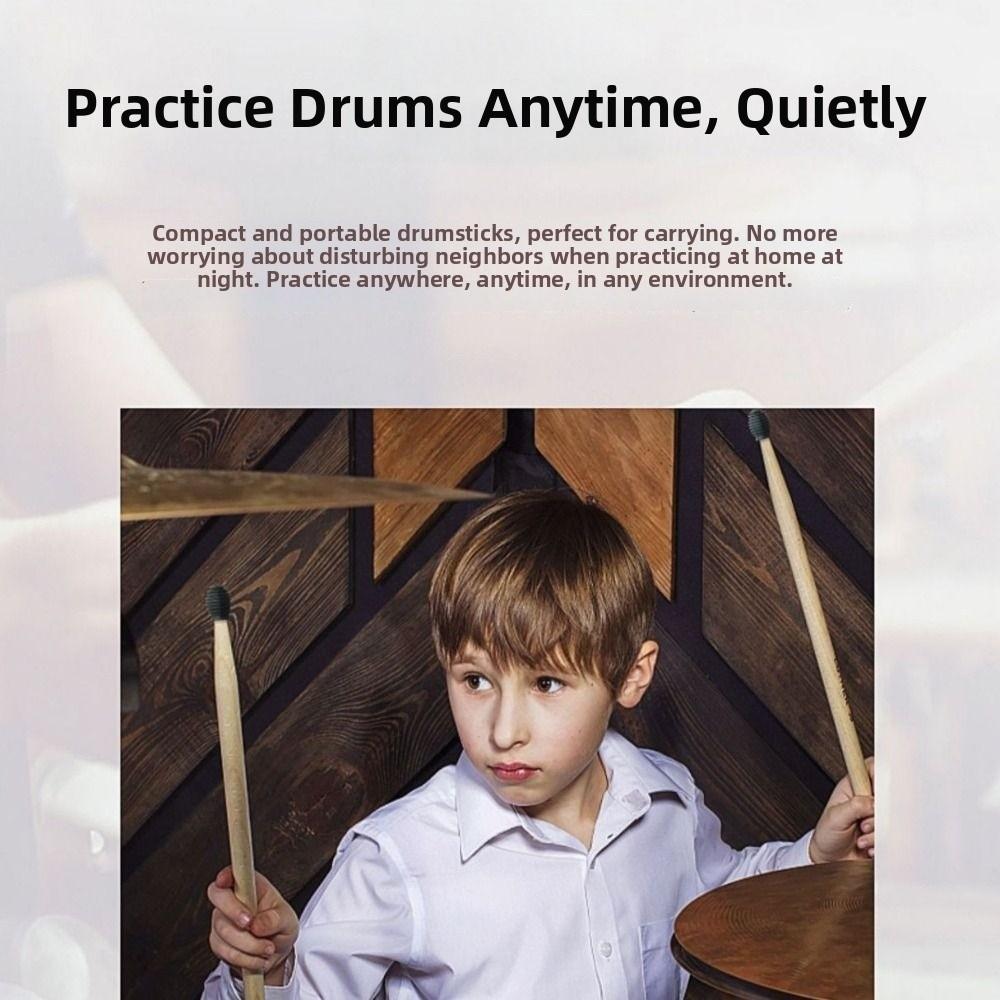 2Pcs 5A Drumstick Head Sleeves Silicone Drumstick Head Protective Cover Drum Mute Quiet Drumming