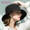 Summer Cotton Sun Hats for Women Beach Travel Foldable Hats with Chinstrap Wide Brim And Breathable Beach Hats