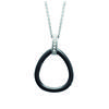 [K9379] - Ceramic Black 'Sissi' Steel Necklace - 33x23 Mm