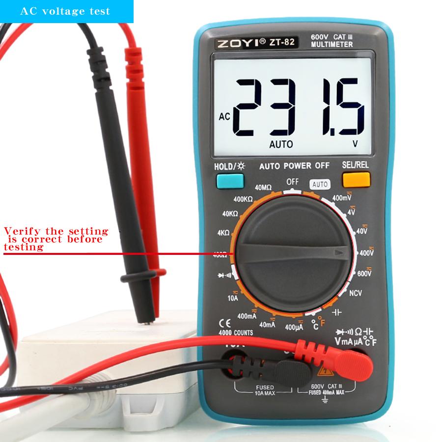 ZOYI ZT-82 Smart Electrician Digital Multimeter, Household High-precision Digital Display Mini Multimeter