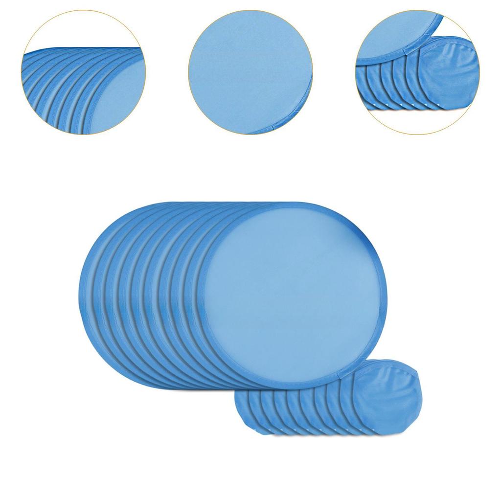 10 шт. Складной веер Портативный ручной Классический Полиэстер Летающая тарелка Круглый веер для DIY Активный отдых, Реклама, Выступления