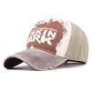 Vintage Distressed Baseball Cap "Jewel Shine" Print Washed Cotton Dad Hat
