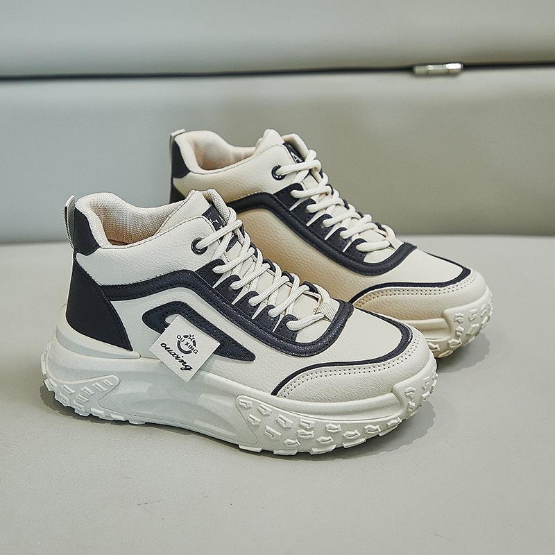 Туфли для пап с высоким берцем и толстой подошвой, осенние кроссовки для бега и занятий спортом, повседневная женская обувь с эффектом увеличения роста