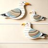 3Pcs/Set Wooden Sea Duck Wall Decoration Farmhouse Rustic Sea Bird Wall Art Sculpture Home Living Room Bathroom Wall Decorative Sign