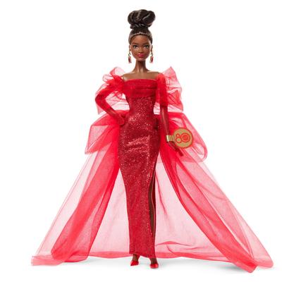 barbie Mattel 80-летие Брюнетка Подпись Игровая Барби Возраст JBJ18 Кукла, ЧЕРНЫЙ, Кукла для переодевания/Дом, Игра, Кукла, 6+, Красный,