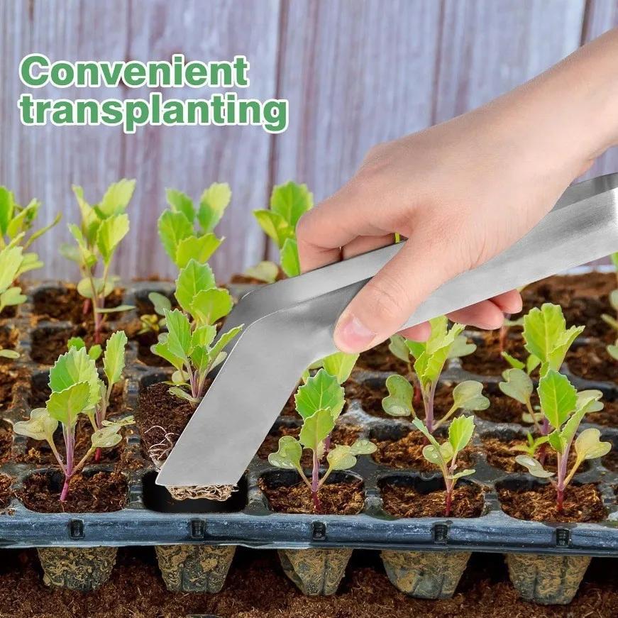 Stainless Steel Tree Spade Transplanter Heavy Duty Nursery Gardening Tool for Digging Moving Planting Shrubs Flowers