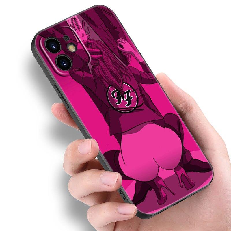 Sexy Lady Red Lips Girls Bikini Case For Apple iPhone 14 13 12 Mini 11 Pro Max 7 8 XR X XS 7 8 Plus SE 2020 2022 Black Cover