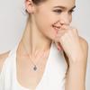 Lindon Fashion  Sterling  Pendants Necklace with Heart-shape Sapphire Pendant for Women Wedding Party Gifts Jewelry