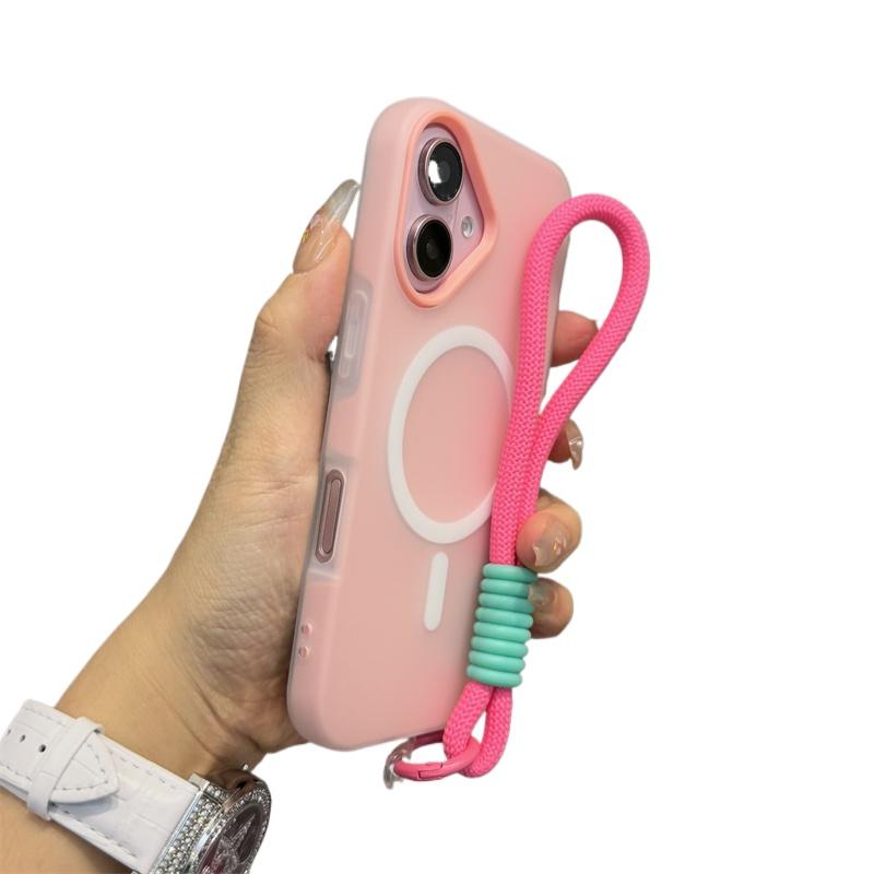 Новый 3 В 1 со шнурком Чехол для Magsafe для iPhone 17 16e 16 15 14 Plus 13 11 12 Pro Max Магнитная беспроводная зарядка Матовый чехол