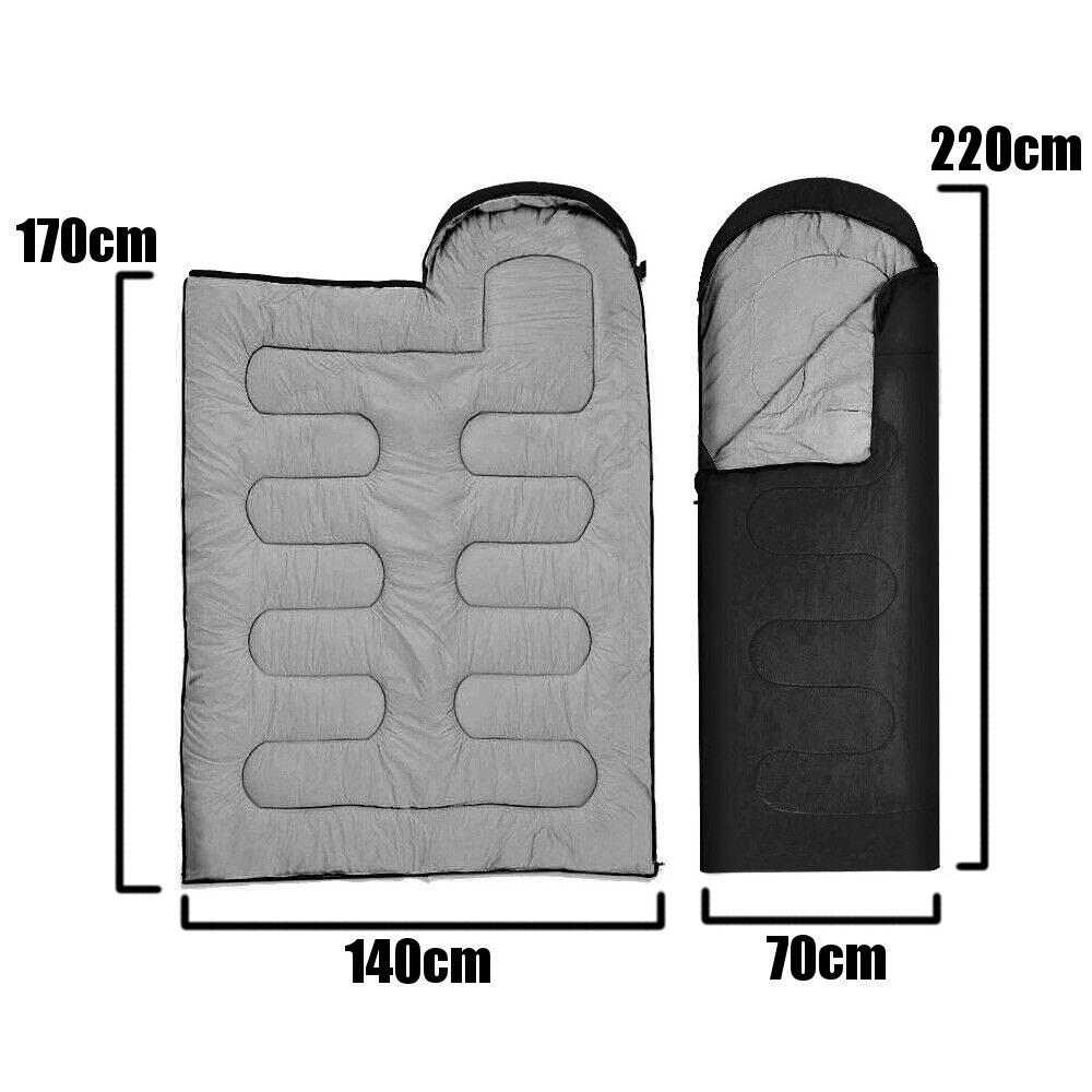 Hooded Sleeping Bag, 2-In-1 Travel Quilt, Black