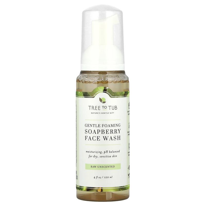 Soapberry Gentle Foaming Face Wash, For Dry, Sensitive Skin, Raw Unscented, 4 fl oz (120 ml)