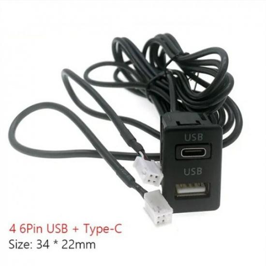 Панельный интерфейс-удлинитель 145 см с кабелем, 4 и 6-контактный, на USB + TYPE-C для навигации