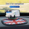 Multifunctional National Flag Car Phone Holder: Anti-Slip Dashboard Pad with Storage and Parking Number Plate.