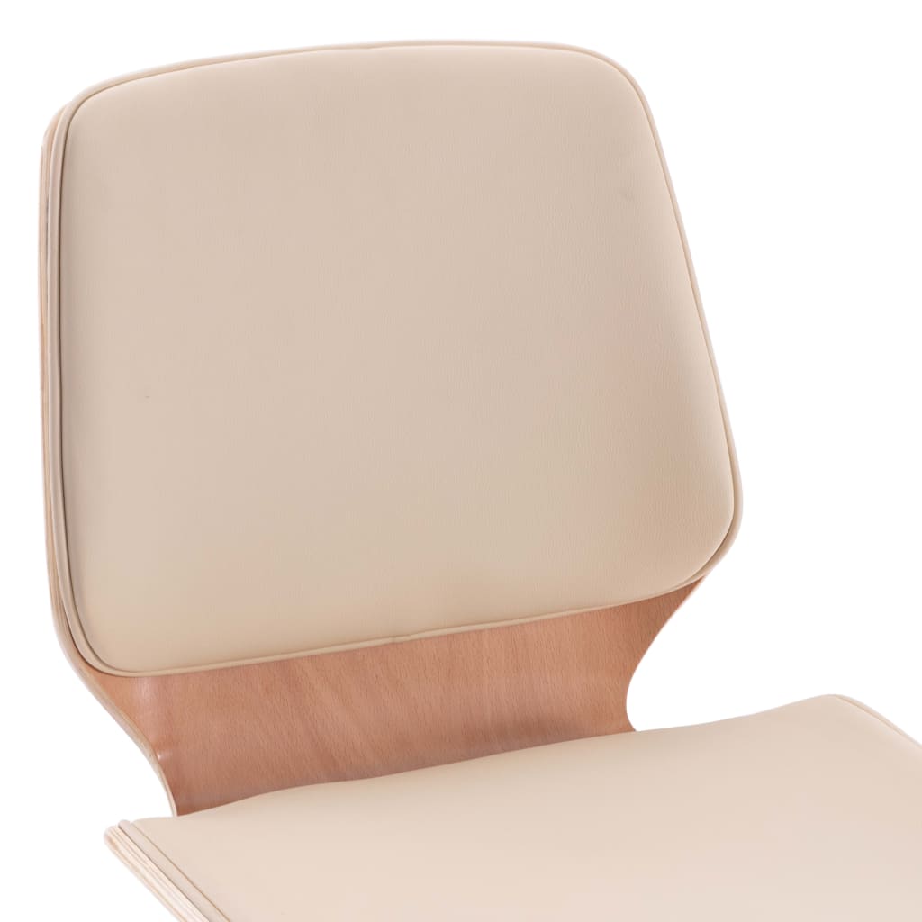 Dining Chairs 2 pcs Cream Coloured Faux Leather