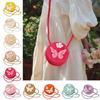 Creative Handmade Straw Bag Round Shape Woven Crossbody Bag Butterfly Flower Summer Beach Bag for Children Girls