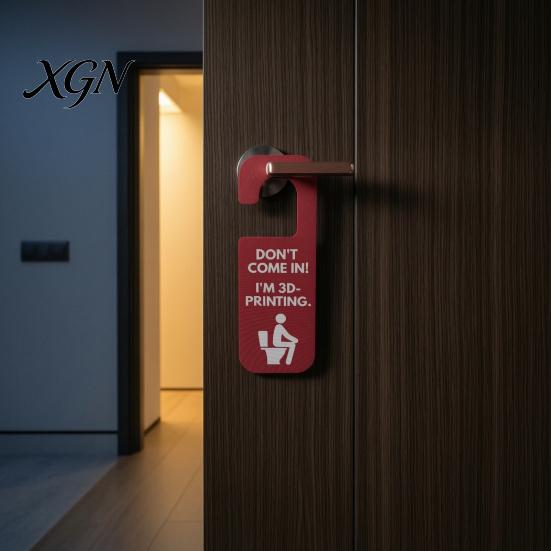 Door Handle Hanging Sign Funny 3D Printed Hanger for Workshop And Office, Don't Come in I'm Printing, Durable Plastic PLA Material Privacy Plaque Knob