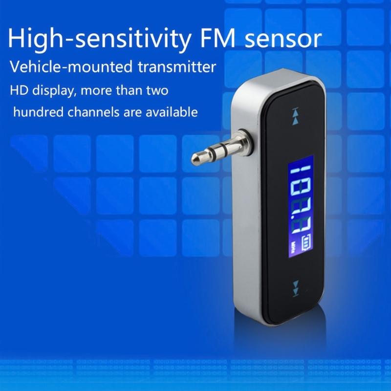Автомобильный MP3 МузыкаАудио FM-трансмиттер 3,5 мм Aux-порт Автомобильный радиопередатчик Громкая связь Аудиоадаптер Автомобильный аксессуар Портативный