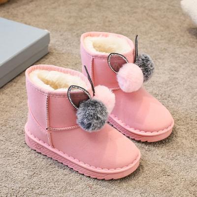 Детские осенне-зимние теплые зимние ботинки для девочек, утепленные флисовые модные ботинки для мальчиков