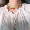 Sweet Personality Color Rice Bead Handmade Necklace - Trendy Short Clavicle Chain for Girls