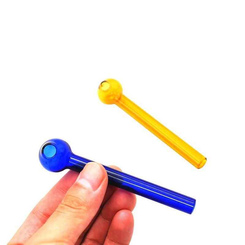 Стеклянная трубка Pyrex, стеклянная трубка ручной работы для масляной горелки, мини-курительные трубки, симпатичные цветные толстые стеклянные трубки 10/40 шт.